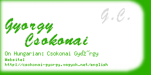 gyorgy csokonai business card